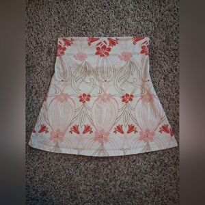 Floral Print Tank Top - Red and Cream